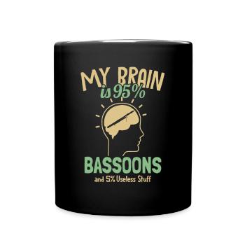 My Brain is 95% Fagotte Fagott Instrument Musik - Tasse einfarbig - Schwarz - Vorne