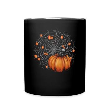 Halloween Costume Pumpkin Scary Spooky Horror Party - Full Colour Mug - black - Front