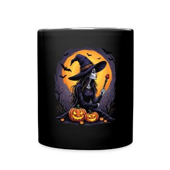 Costume de sorcière d’Halloween Balai de sorcière - Mug uni - noir - Devant