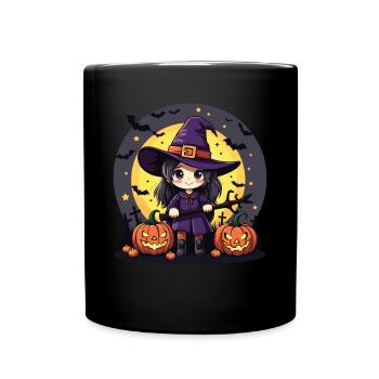 Costume de sorcière d’Halloween Balai de sorcière - Mug uni - noir - Devant