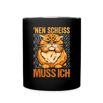 Katze mit frechem Spruch - Tasse einfarbig - Schwarz - Vorne