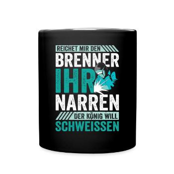 Schweißer Brenner Schweißen - Tasse einfarbig - Schwarz - Vorne