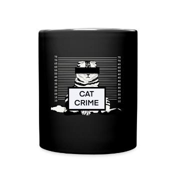 Lustige Katze Verhaftet - Tasse einfarbig - Schwarz - Vorne