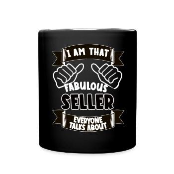 Verkäufer Lustiger Spruch Geschenkidee - Tasse einfarbig - Schwarz - Vorne