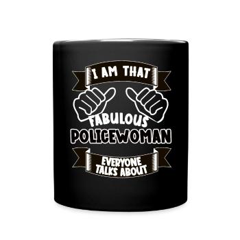 policière drôle dire cadeau - Mug uni - noir - Devant