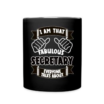 Sekretärin Lustiger Spruch Geschenk - Tasse einfarbig - Schwarz - Vorne
