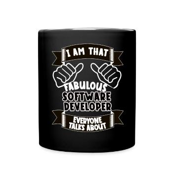 Software Developer Funny Saying Gift - Full Colour Mug - black - Front