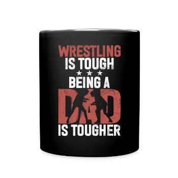 Wrestling Dad Wrestler Men's Father's Day - Full Colour Mug - black - Front