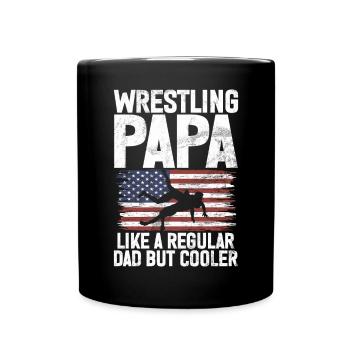 Wrestling Dad Wrestler Men's Father's Day - Full Colour Mug - black - Front