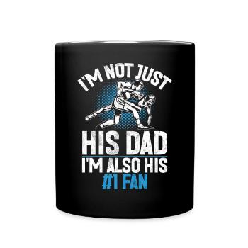 Wrestling Dad Wrestler Männer Vatertag - Tasse einfarbig - Schwarz - Vorne