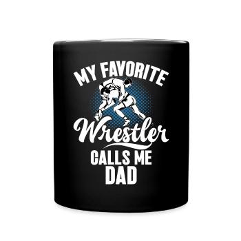 Wrestling Dad Wrestler Männer Vatertag - Tasse einfarbig - Schwarz - Vorne