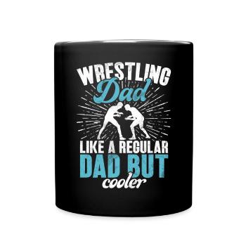 Wrestling Dad Wrestler Men's Father's Day - Full Colour Mug - black - Front