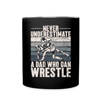 Wrestling Dad Wrestler Männer Vatertag - Tasse einfarbig - Schwarz - Vorne