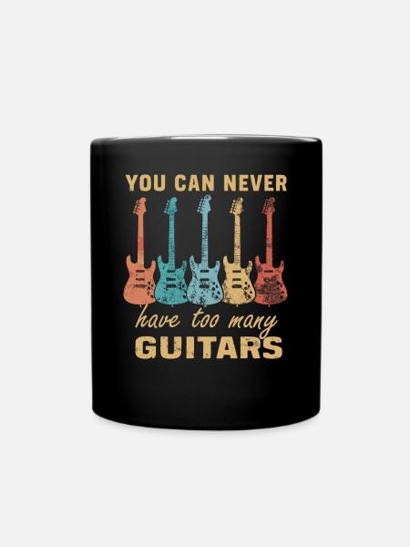 Man kann nie zu viele Gitarren haben - Enfärgad mugg - svart