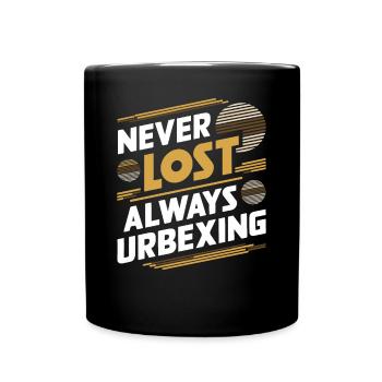 Nie verloren, immer urbexiges Abenteuer - Tasse einfarbig - Schwarz - Vorne