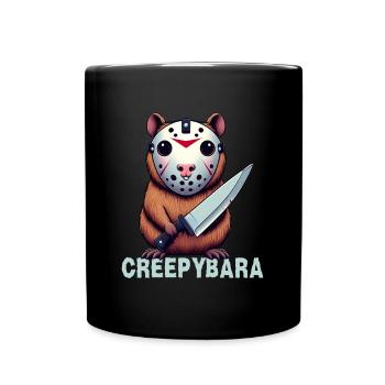 Capybara horror parody, slasher movie fans - Full Colour Mug - black - Front