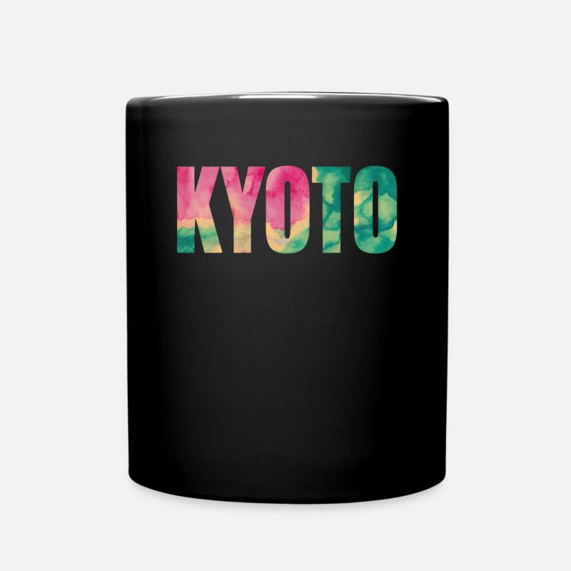 Souvenir de Kyoto dans un style coloré - Mug uni - noir