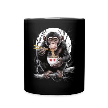 Schimpanse - Tasse einfarbig - Schwarz - Vorne