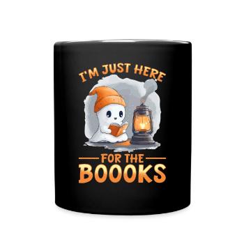 Funny Teacher Halloween Ghost Reading Book - Tasse einfarbig - Schwarz - Vorne