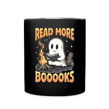 Teacher Halloween Ghost Reading Book - Full Colour Mug - black - Front