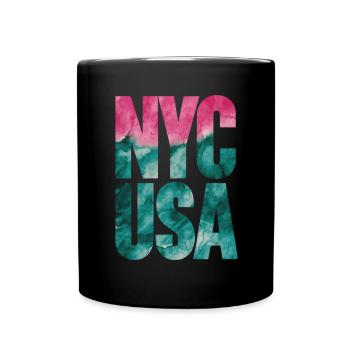 NYC États-Unis Souvenir Aquarelle Inspiration - Mug uni - noir - Devant