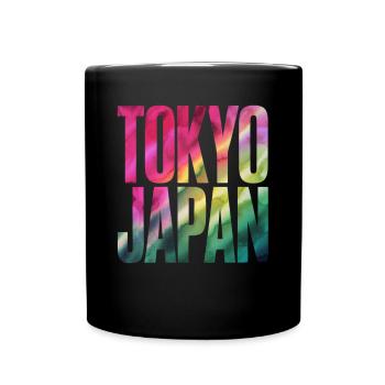 Tokyo Japon Souvenir Lettrage coloré - Mug uni - noir - Devant