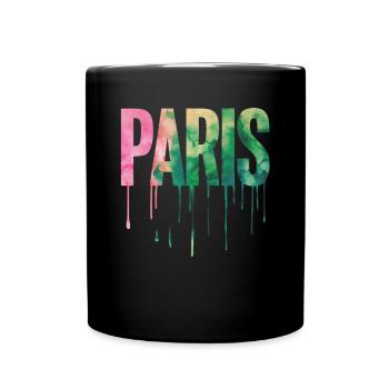 Paris Souvenir Aquarell - Tasse einfarbig - Schwarz - Vorne
