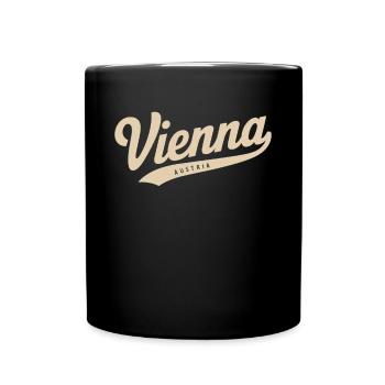Wien Souvenir Austria Vienna Schriftzug - Tasse einfarbig - Schwarz - Vorne
