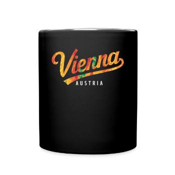 Vienna Austria Souvenir Lettering - Full Colour Mug - black - Front