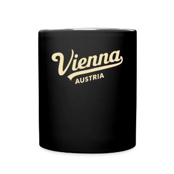 Vienna Austria Souvenir Retro Schriftzug - Tasse einfarbig - Schwarz - Vorne