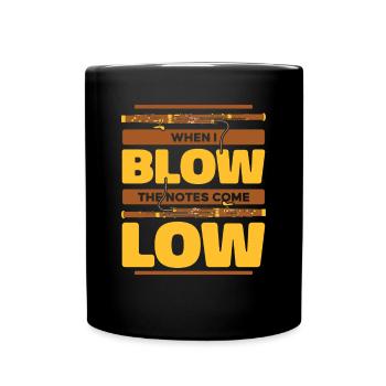 Wenn ich die Noten blase, kommen die Töne tief Aerophon Musik - Tasse einfarbig - Schwarz - Vorne