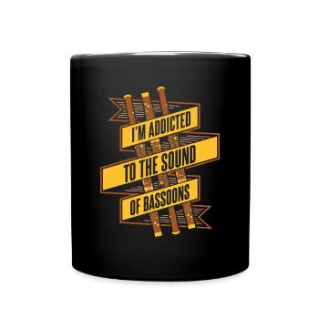 Süchtig nach dem Klang der Fagotte Aerophon-Musik - Tasse einfarbig - Schwarz - Vorne