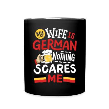 Deutsche Ehefrau Deutschland - Tasse einfarbig - Schwarz - Vorne