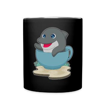 Dolphin Mug - Full Colour Mug - black - Front