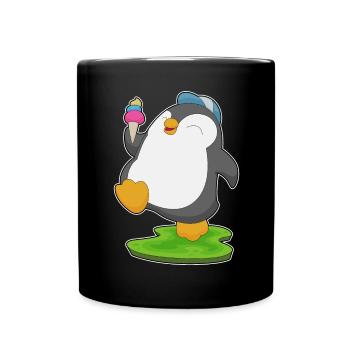 Glace gaufre pingouin - Mug uni - noir - Devant
