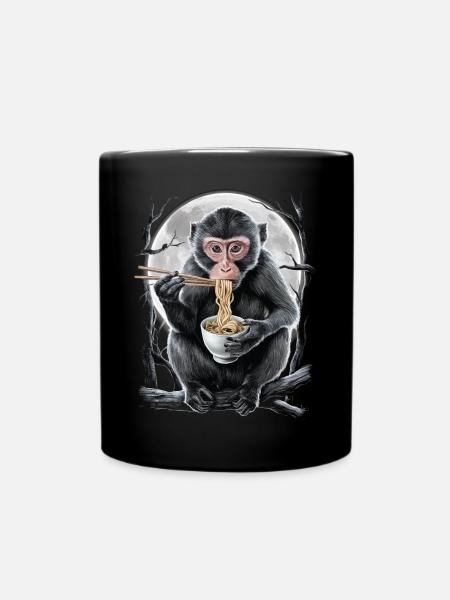 Affe - Tasse einfarbig - Schwarz