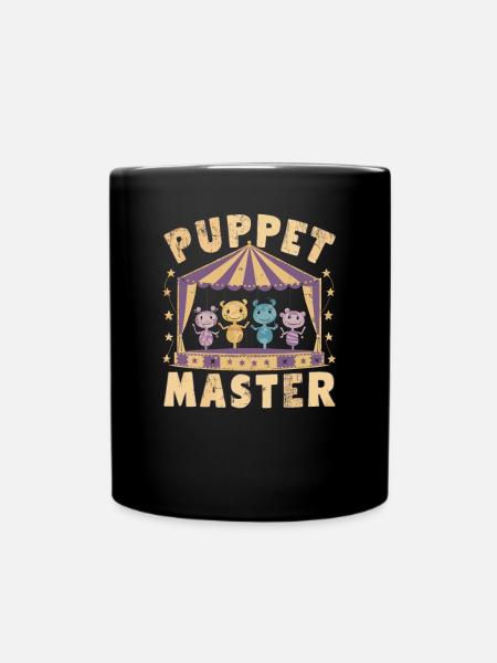 Retro poppenspeler meester circus thema - Enfärgad mugg - svart