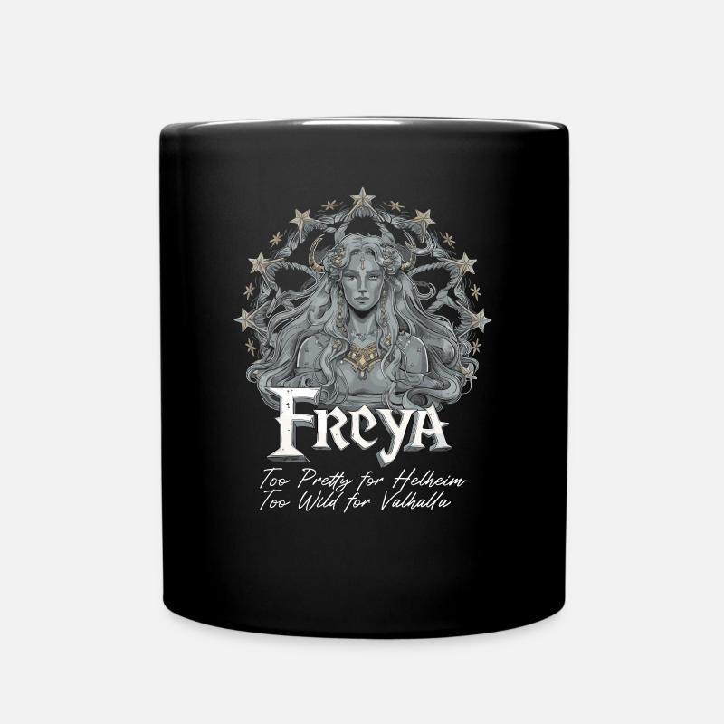 Die mythische Wikingerkönigin Freya - Tasse einfarbig - Schwarz
