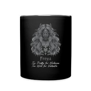 Freya Norse Mythology Viking - Full Colour Mug - black - Front