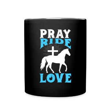 Jesus and Horses Riding Riding - Full Colour Mug - black - Front