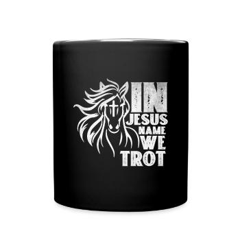 Jesus and Horses Riding Riding - Full Colour Mug - black - Front