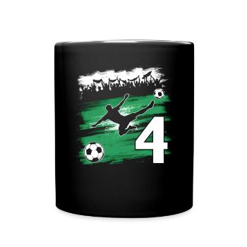 4ème anniversaire 4 ans de football Joueur de football - Mug uni - noir - Devant