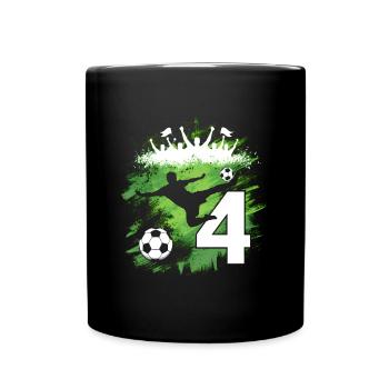 4ème anniversaire 4 ans de football Joueur de football - Mug uni - noir - Devant