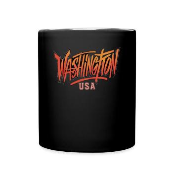 Washington United States Traveler Souvenir - Full Colour Mug - black - Front