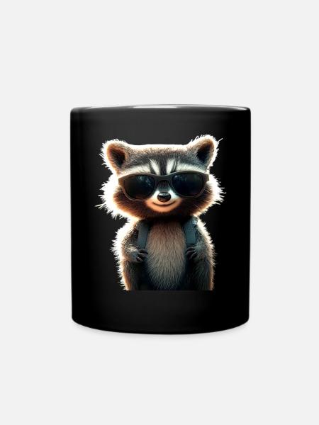 Waschbär Raccoon Ich Liebe Kleine Süße Waschbären - Tasse einfarbig - Schwarz