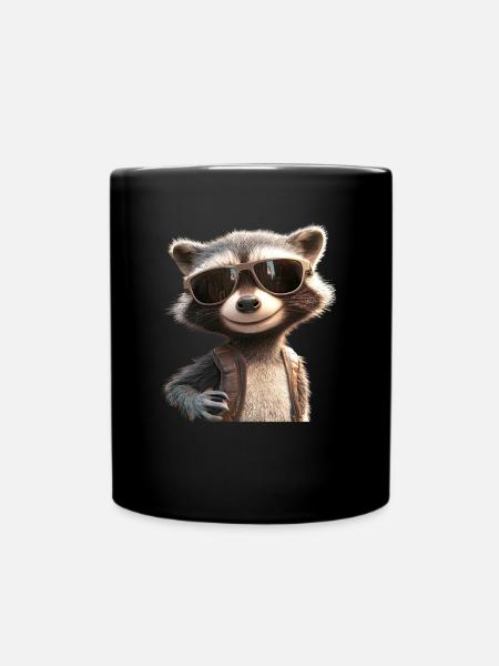Waschbär Raccoon Ich Liebe Kleine Süße Waschbären - Tasse einfarbig - Schwarz
