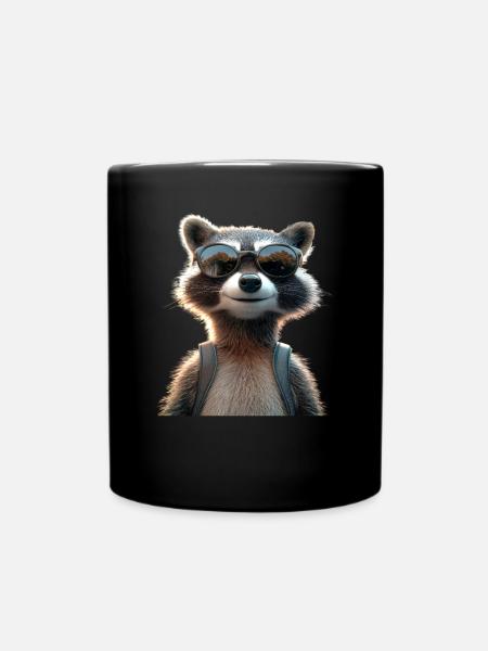 Waschbär Raccoon Ich Liebe Kleine Süße Waschbären - Tasse einfarbig - Schwarz