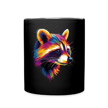 raton laveur Popart Coloré Arc-en-ciel Raton laveur Raton laveur - Mug uni - noir - Devant