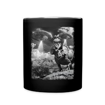 Triceratops Dinosaure OVNI Alien Alien S - Mug uni - noir - Devant