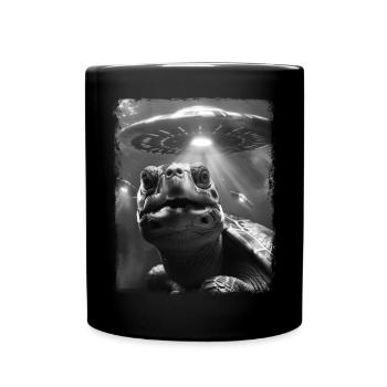 Turtle Sea Turtle UFO Alien Außerirdis - Full Colour Mug - black - Front